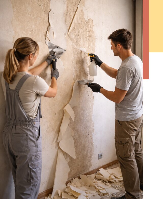 Снятие старых обоев в Железногорске от 5427 руб. под ключ недорого | ОТДЕЛОЧНИК-Жлр