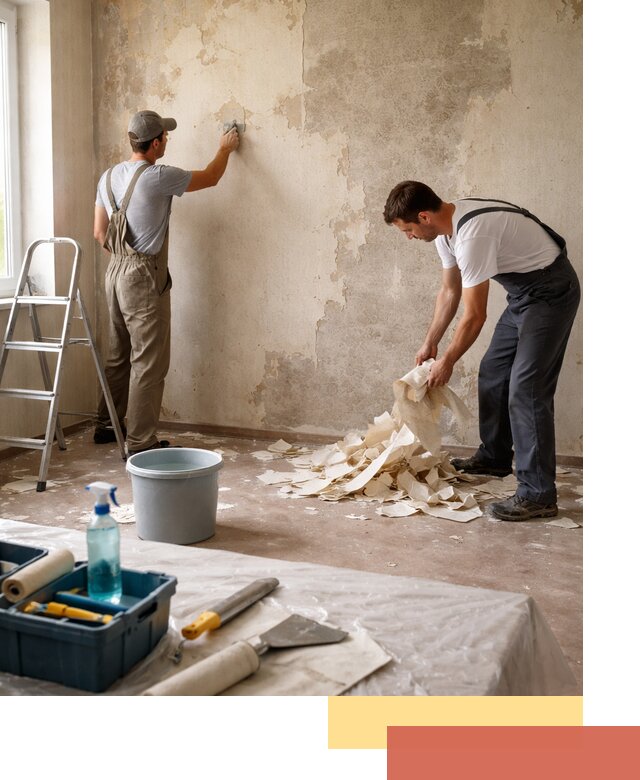 Снятие старых обоев в Железногорске быстро и качественно