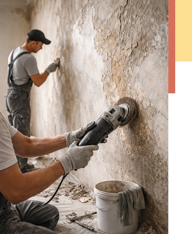 Снятие и удаление краски со стен в Железногорске от 2171 руб. — ОТДЕЛОЧНИК-Жлр