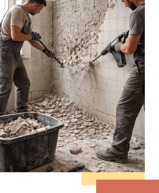 Демонтаж плитки со стен в Железногорске быстро и аккуратно