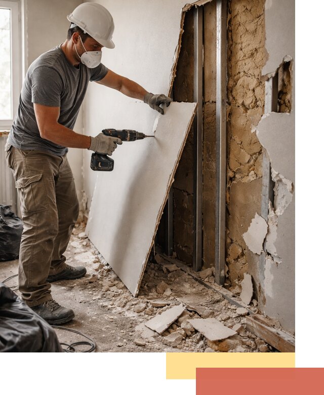 Демонтаж гипсокартона со стен в Железногорске качественно и быстро