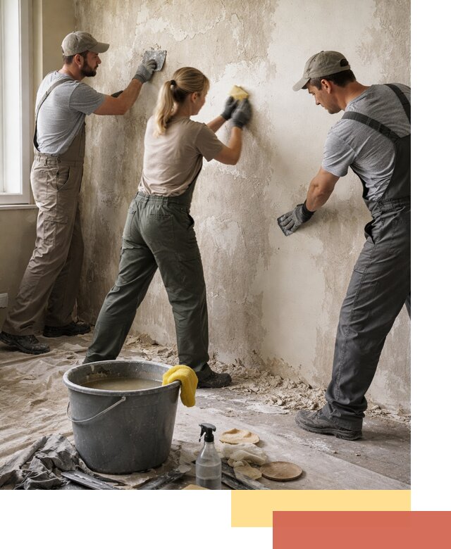 Очистка стен от клея и грунтовки в Железногорске качественно и быстро