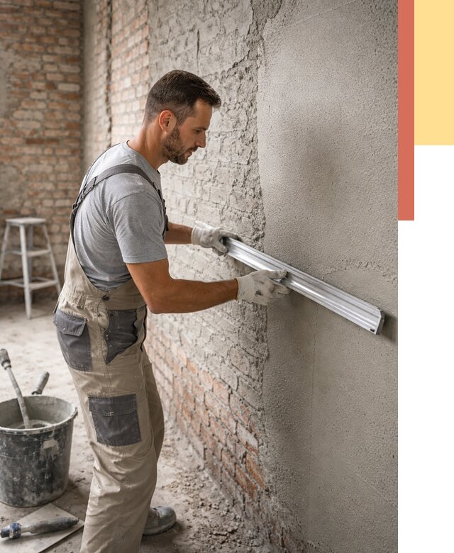 Штукатурка кирпичных стен в Железногорске от 4652 руб/м2 — быстро и недорого | ОТДЕЛОЧНИК-Жлр