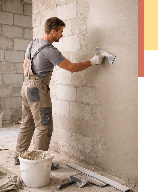 Штукатурка стен из газобетона в Железногорске от 2171 руб./м2 — быстро и недорого | ОТДЕЛОЧНИК-Жлр