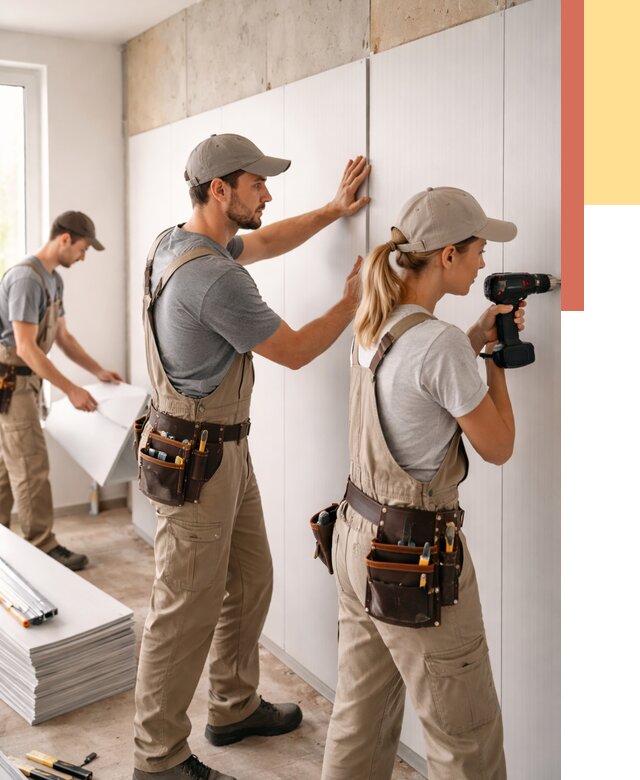 Монтаж ПВХ панелей на стены в Железногорске от 465 руб/м2 — быстро и недорого | ОТДЕЛОЧНИК-Жлр