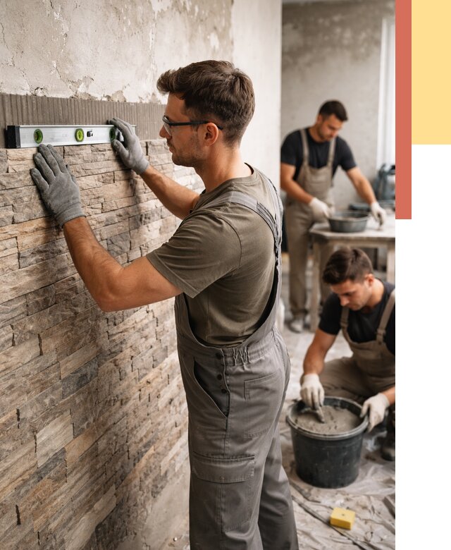 Монтаж искусственного камня в Железногорске от 4652 руб. под ключ | ОТДЕЛОЧНИК-Жлр