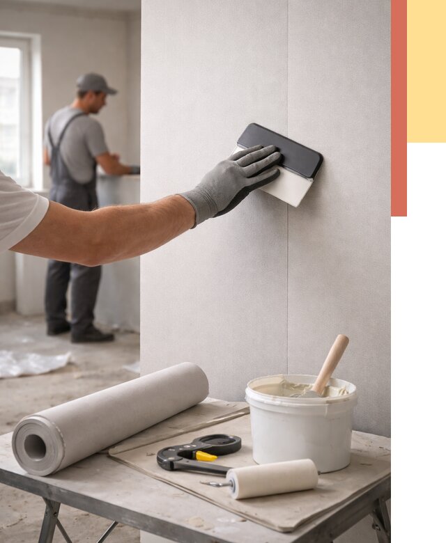 Поклейка обоев под покраску в Железногорске от 3618 руб. за м2 | ОТДЕЛОЧНИК-Жлр