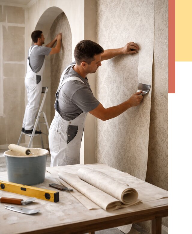 Поклейка обоев на сложные стены в Железногорске от 2894 руб. под ключ | ОТДЕЛОЧНИК-Жлр