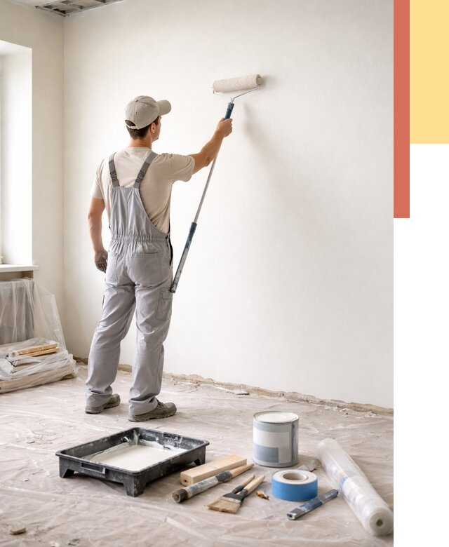 Покраска стен водоэмульсионной краской в Железногорске от 465 руб. за м² | ОТДЕЛОЧНИК-Жлр