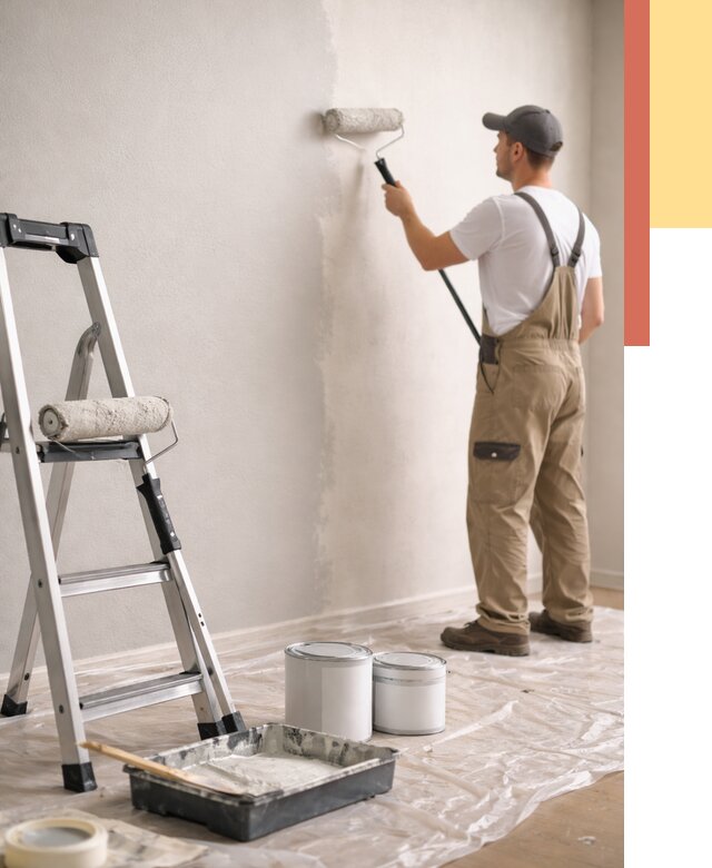 Покраска стен латексной краской в Железногорске от 4652 руб. за м2 | ОТДЕЛОЧНИК-Жлр