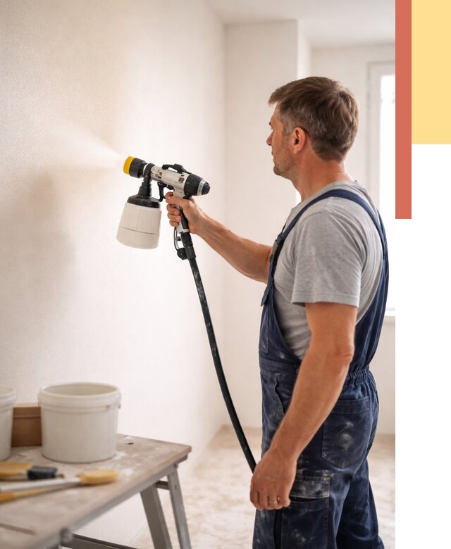 Покраска стен краскопультом в Железногорске от 7753 руб. — механизированная покраска | ОТДЕЛОЧНИК-Жлр