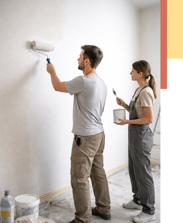 Окраска стен по стеклохолсту в Железногорске от 4652 руб/м² под ключ | ОТДЕЛОЧНИК-Жлр