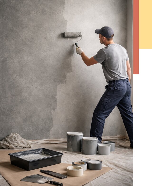 Покраска стен под бетон в Железногорске от 672 руб. за м2 — быстро и недорого | ОТДЕЛОЧНИК-Жлр