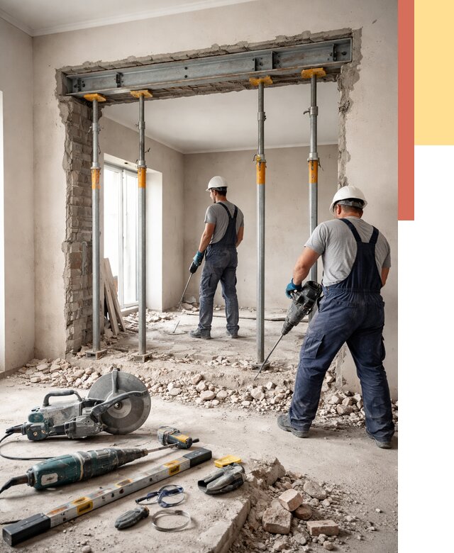 Прорезка проема в стене в Железногорске от 4652 руб. — быстро и недорого | ОТДЕЛОЧНИК-Жлр