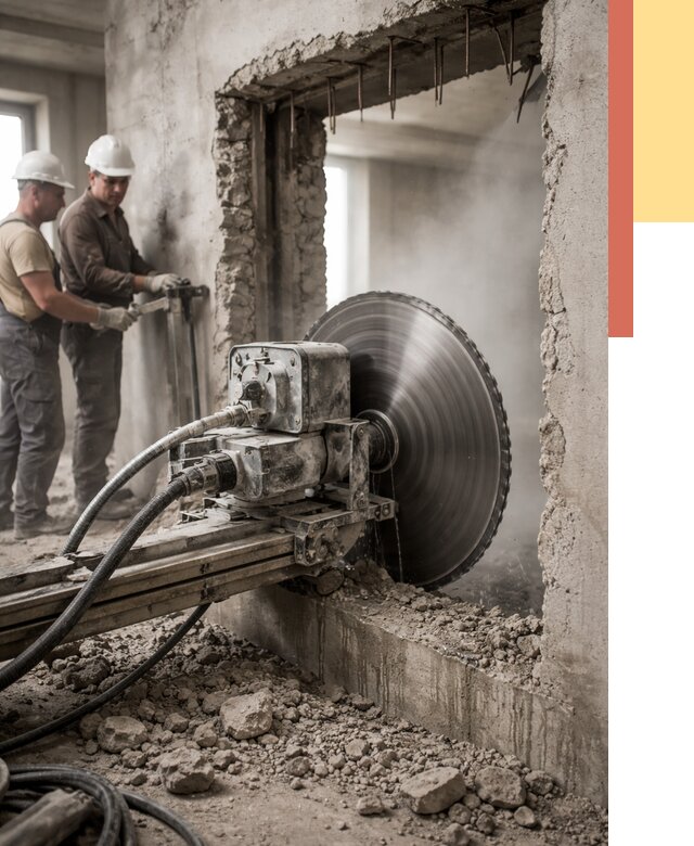 Алмазная резка проемов в Железногорске от 4652 руб. быстро и недорого | ОТДЕЛОЧНИК-Жлр