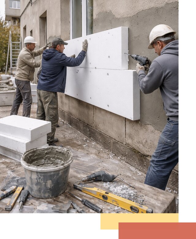 Утепление наружных стен пенопластом в Железногорске