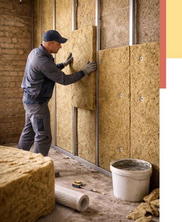 Утепление стен минватой в Железногорске от 1395 руб./м2 — недорого и быстро | ОТДЕЛОЧНИК-Жлр