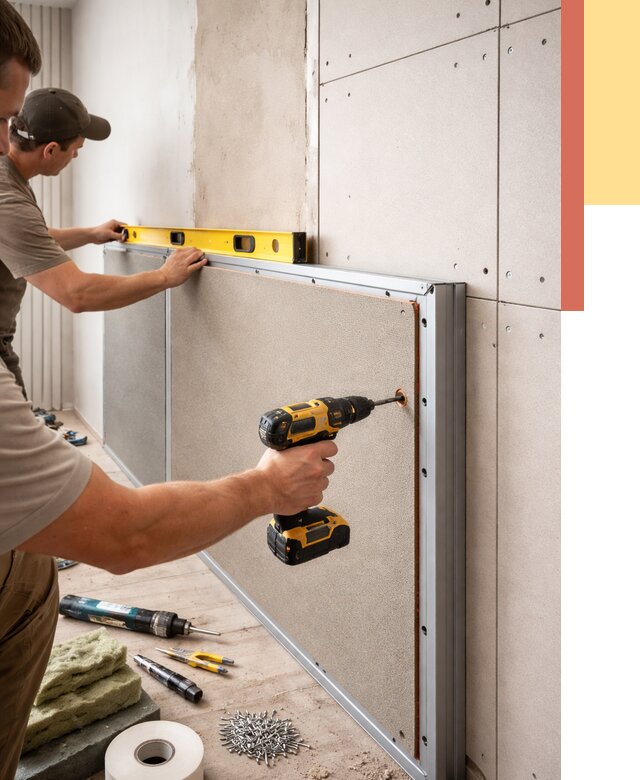 Шумоизоляция стен панелями ЗИПС в Железногорске от 2274 руб./м² под ключ | ОТДЕЛОЧНИК-Жлр