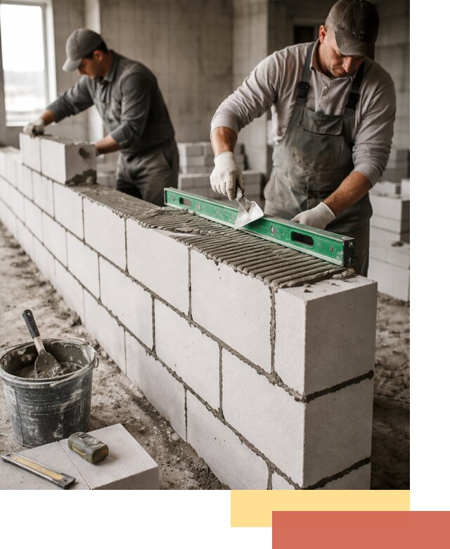 Кладка перегородок из газобетона в Железногорске быстро и качественно