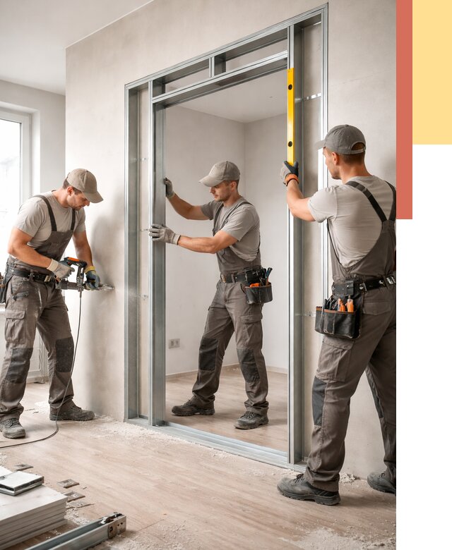 Устройство дверного проема в перегородке в Железногорске от 4652 руб. под ключ | ОТДЕЛОЧНИК-Жлр