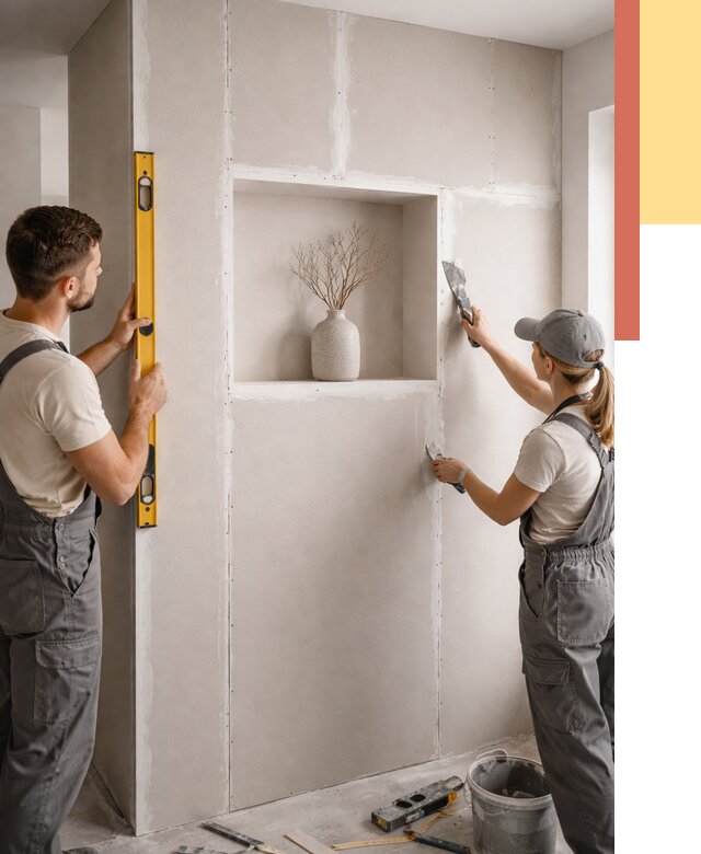 Перегородка из гипсокартона с нишей в Железногорске от 3360 руб. под ключ | ОТДЕЛОЧНИК-Жлр