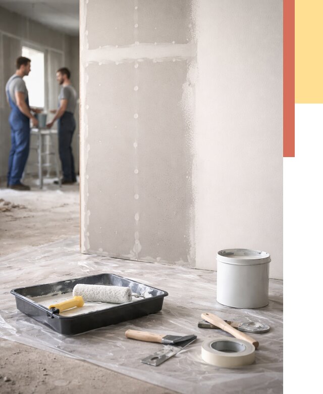 Покраска перегородок из гипсокартона в Железногорске от 4652 руб. под ключ | ОТДЕЛОЧНИК-Жлр