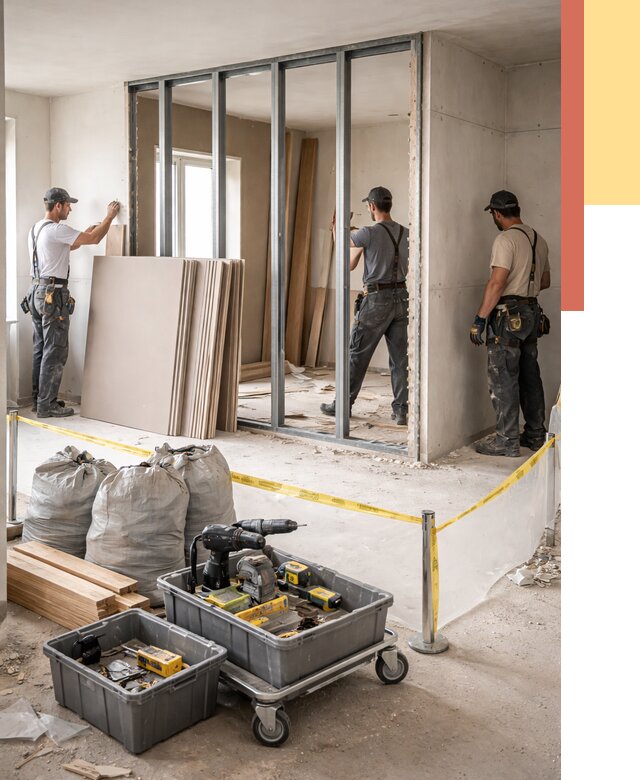 Перенос гипсокартонной перегородки в Железногорске под ключ от 4652 руб. | Демонтаж и монтаж – ОТДЕЛОЧНИК-Жлр