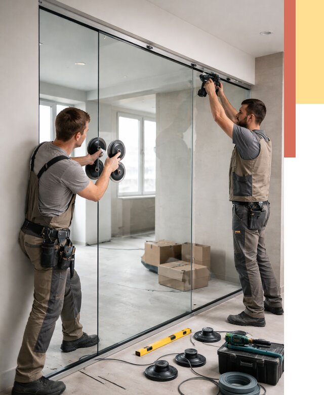 Монтаж стеклянных перегородок в Железногорске от 6719 руб. | ОТДЕЛОЧНИК-Жлр