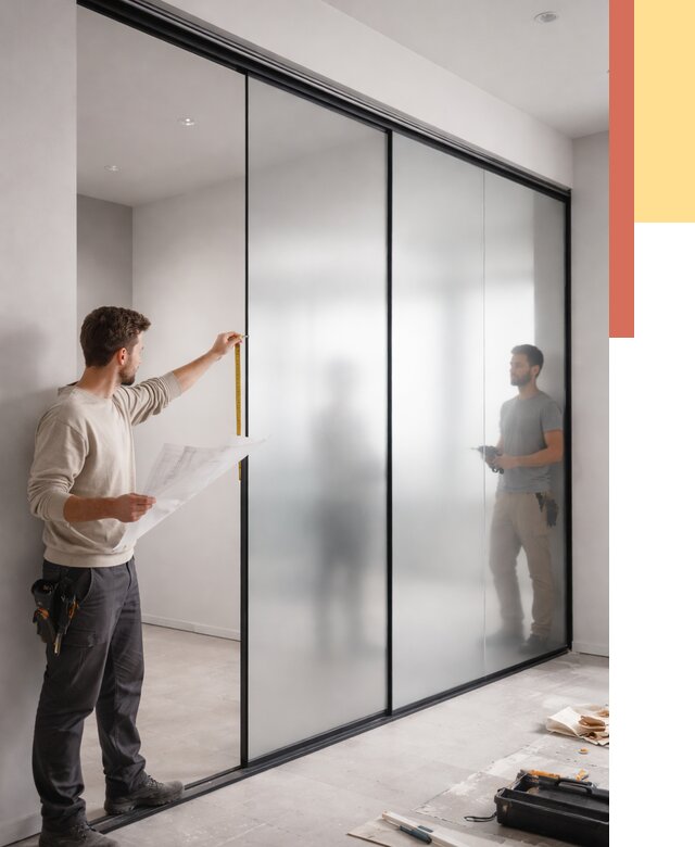 Матовые стеклянные перегородки в Железногорске от 8786 руб. — монтаж и установка | ОТДЕЛОЧНИК-Жлр