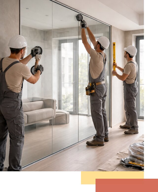 Перегородки из закаленного стекла в Железногорске для офисов и квартир