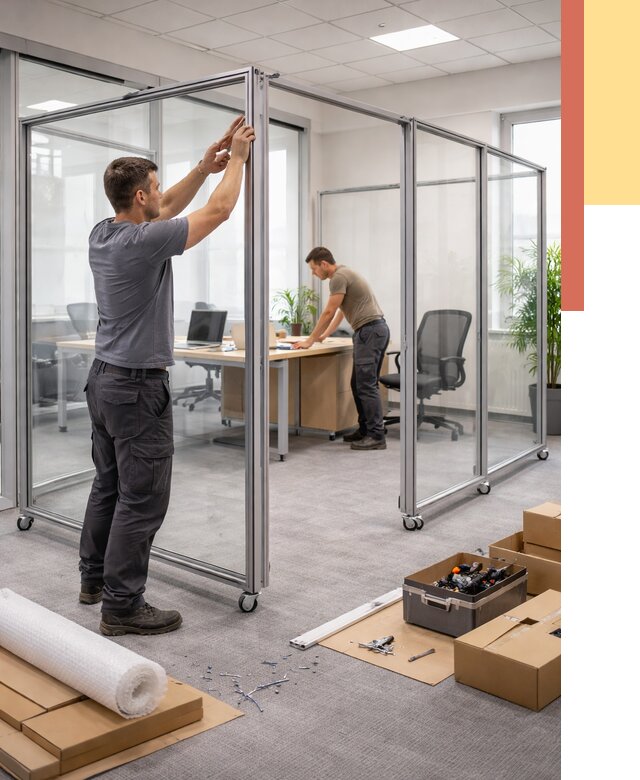 Мобильные офисные перегородки в Железногорске от 12921 руб. — установка под ключ | ОТДЕЛОЧНИК-Жлр