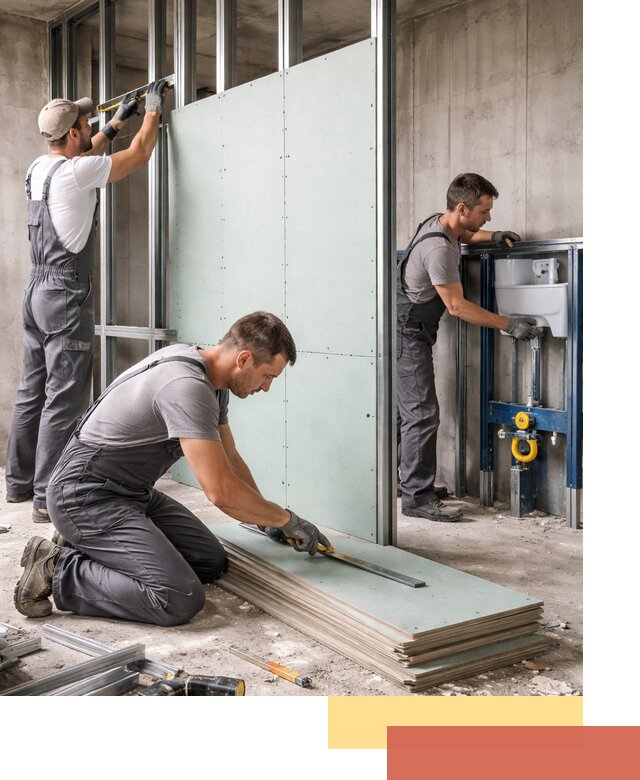 Монтаж и ремонт сантехнических перегородок в Железногорске