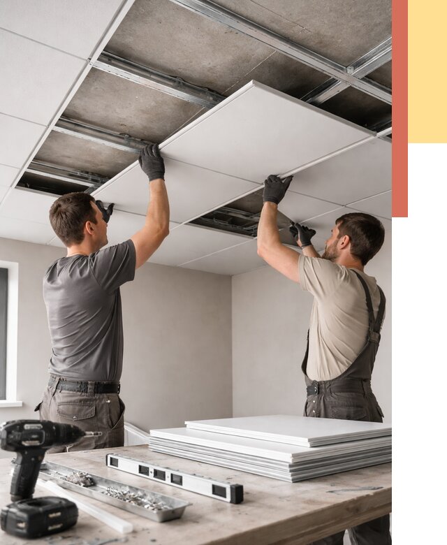 Монтаж кассетного потолка в Железногорске от 4652 руб/м2 — установка и сборка | ОТДЕЛОЧНИК-Жлр