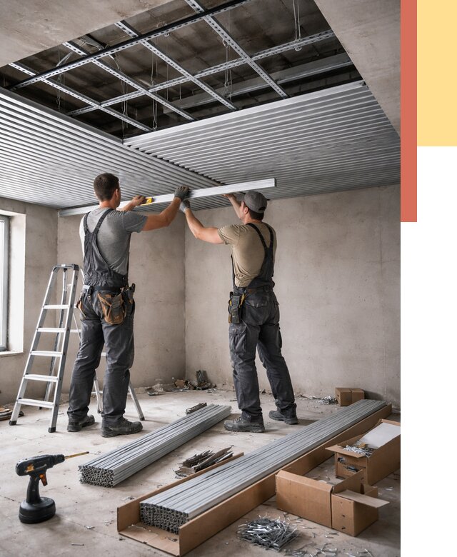 Монтаж реечного потолка в Железногорске от 4652 руб. под ключ | ОТДЕЛОЧНИК-Жлр