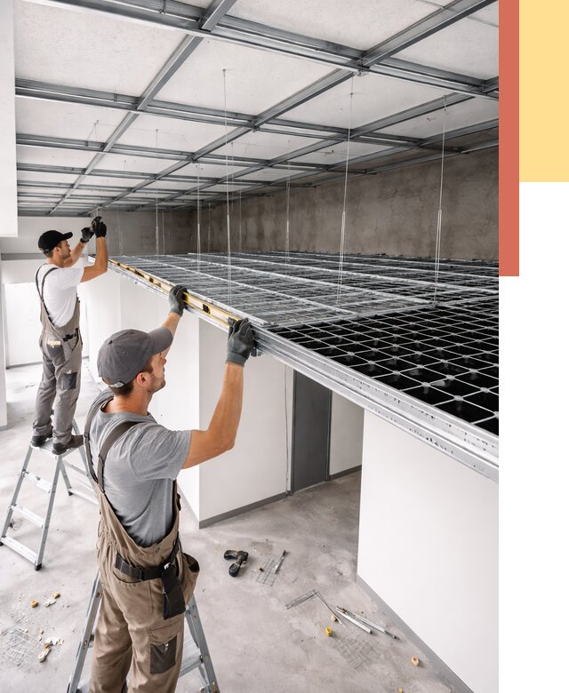 Монтаж потолка грильято в Железногорске от 465 руб./м² — быстрая сборка под ключ | ОТДЕЛОЧНИК-Жлр