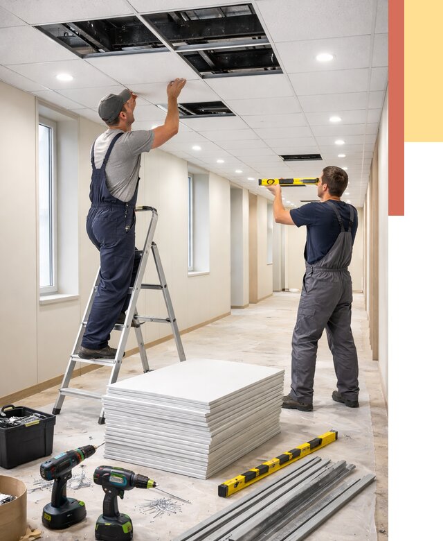 Ремонт потолка Армстронг в Железногорске от 4652 руб. — быстро и недорого | ОТДЕЛОЧНИК-Жлр