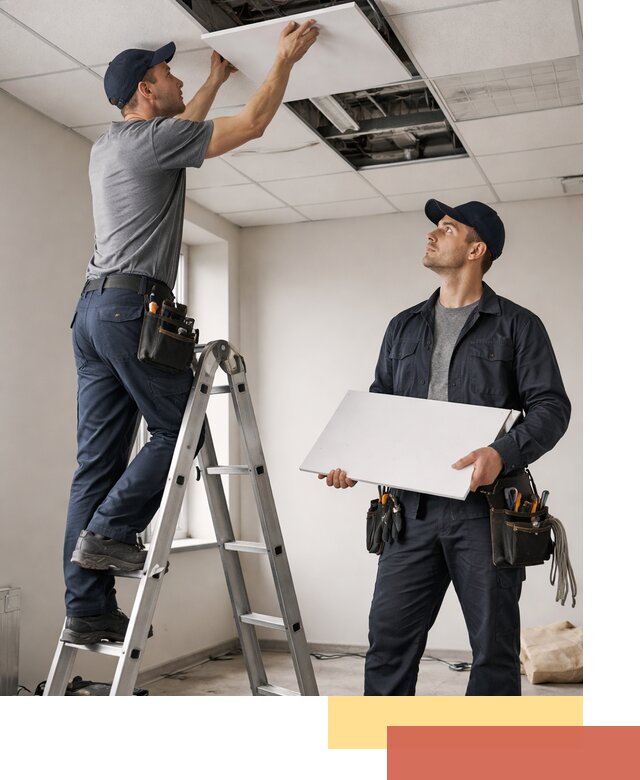 Обслуживание подвесного потолка в Железногорске — ремонт и чистка