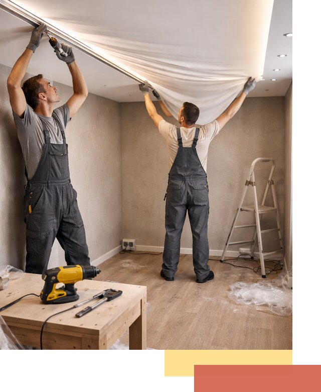 Монтаж натяжного потолка с подсветкой в Железногорске цена и сроки