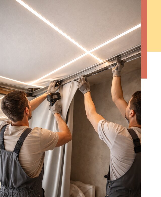 Монтаж натяжного потолка со световыми линиями в Железногорске от 1240 руб. | ОТДЕЛОЧНИК-Жлр