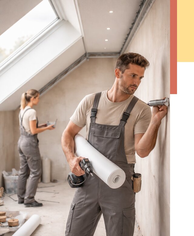 Монтаж натяжного потолка на мансарде в Железногорске от 3618 руб. | ОТДЕЛОЧНИК-Жлр