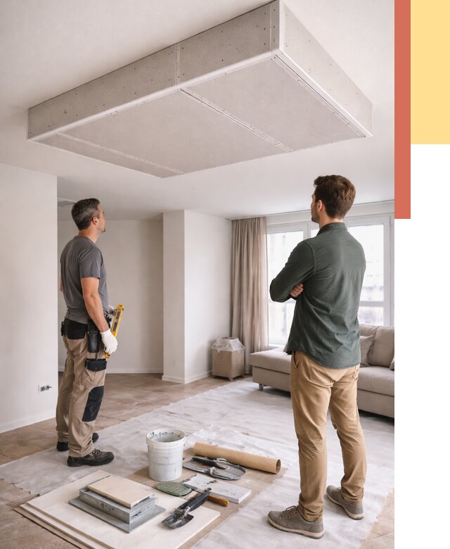 Короб на потолке из гипсокартона в Железногорске от 2274 руб. — монтаж и услуги под ключ | ОТДЕЛОЧНИК-Жлр