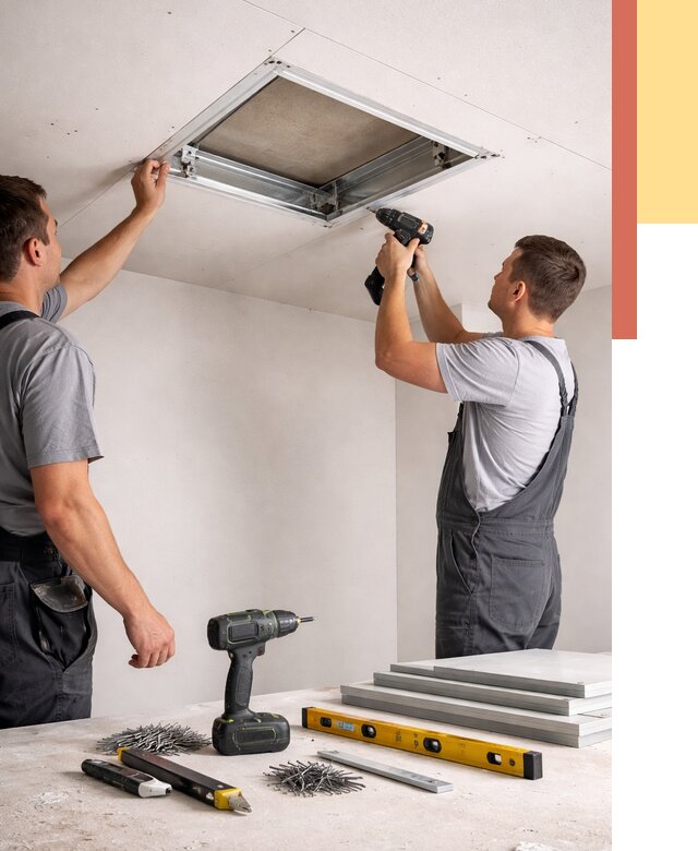 Установка люка в потолок ГКЛ в Железногорске от 2584 руб. под ключ | ОТДЕЛОЧНИК-Жлр