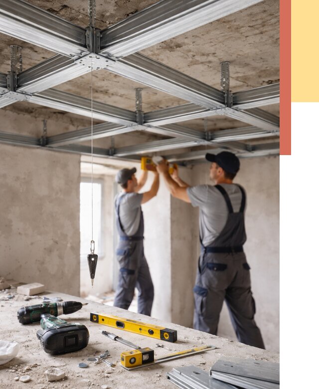 Монтаж каркаса потолка из профиля в Железногорске от 4652 руб. — услуги ОТДЕЛОЧНИК-Жлр