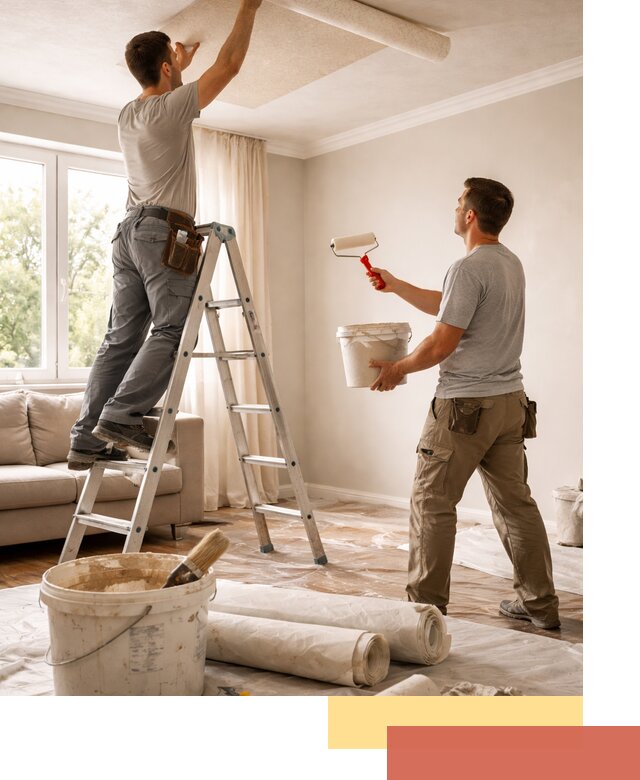 Поклейка обоев на потолок в Железногорске — качественно и быстро