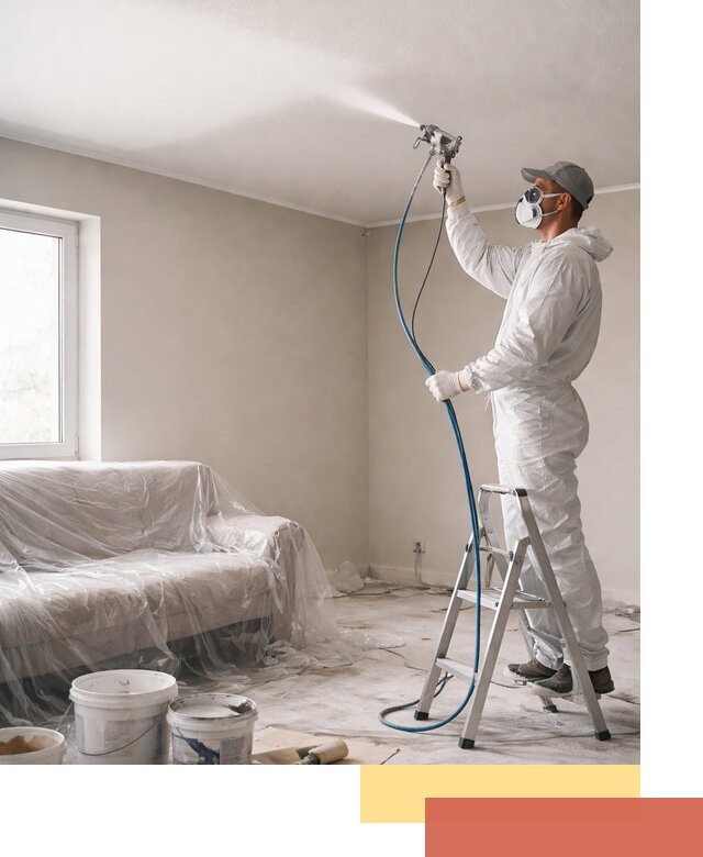 Покраска потолка краскопультом в Железногорске быстро и качественно