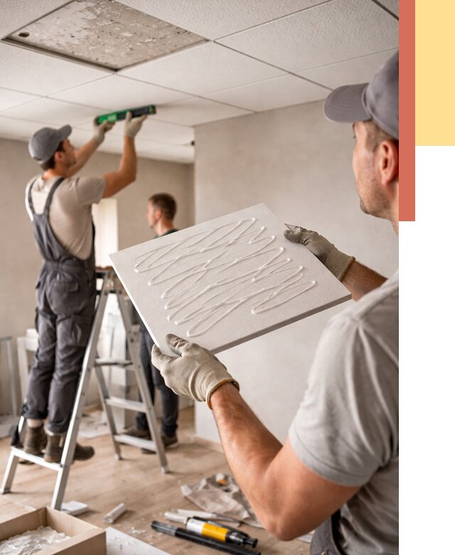 Монтаж потолочной плитки в Железногорске от 4652 руб. — быстро и недорого | ОТДЕЛОЧНИК-Жлр