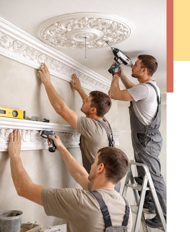 Монтаж лепнины на потолок в Железногорске от 3308 руб. быстро и недорого | ОТДЕЛОЧНИК-Жлр