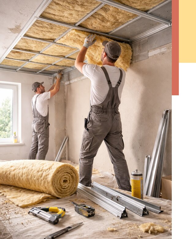 Утепление потолка в Железногорске от 7443 руб/м2 — недорого, быстро, под ключ | ОТДЕЛОЧНИК-Жлр